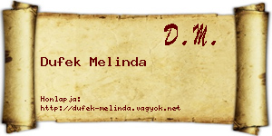 Dufek Melinda névjegykártya