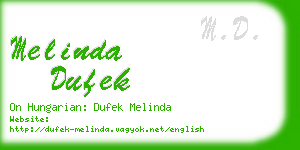 melinda dufek business card